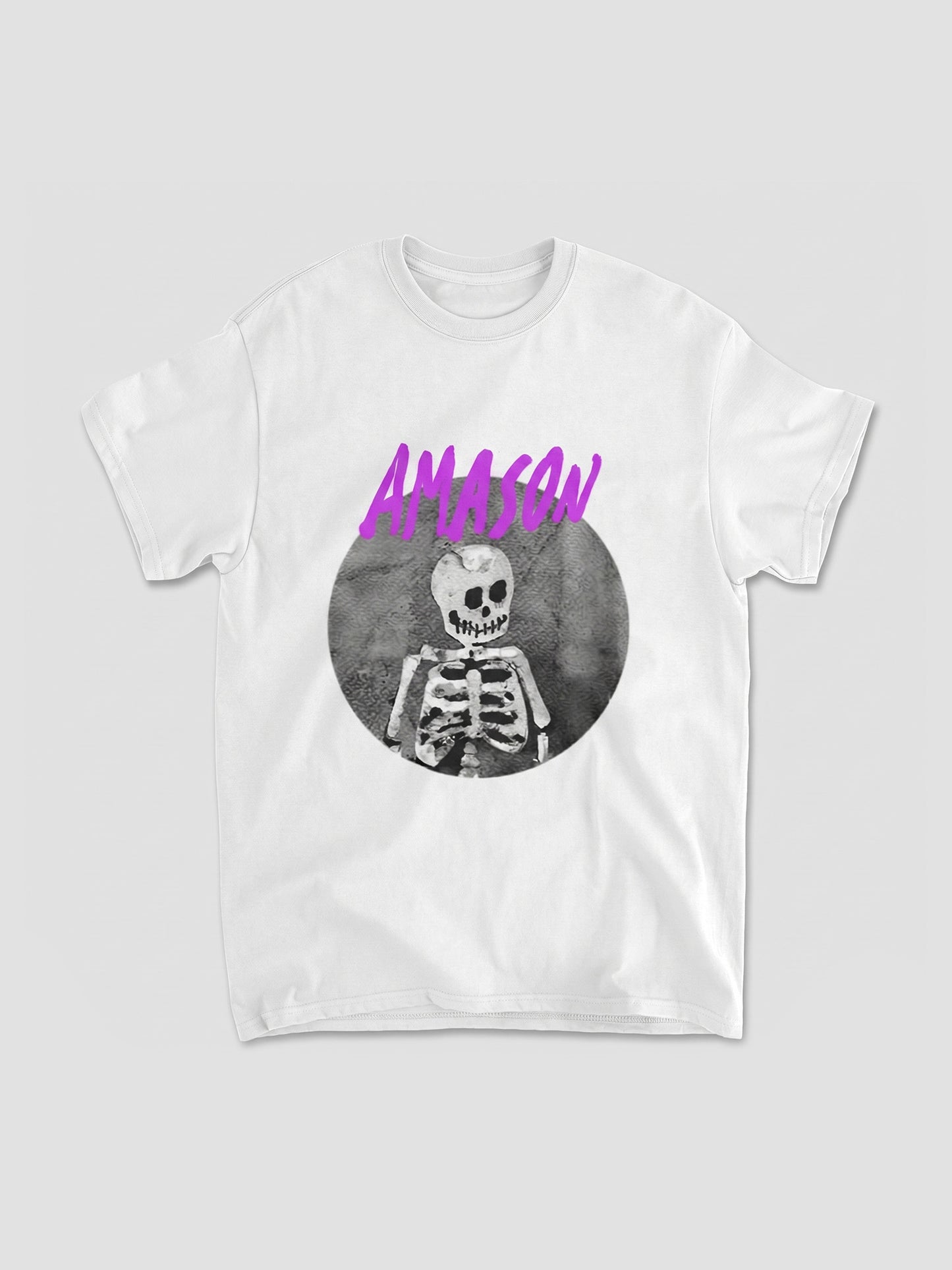 Amason - T-shirt Skelett White