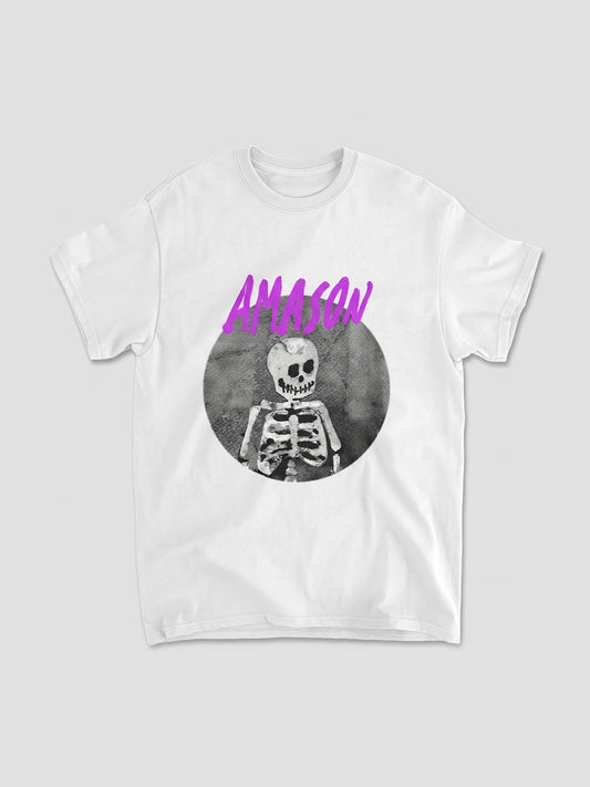 Amason - T-shirt Skelett White
